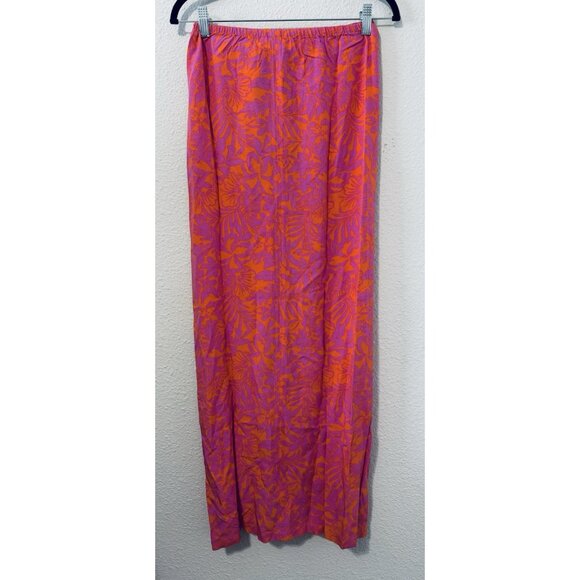 L*Space Mia Twist-Front Cover-Up Skirt, bright botanical pink print- Size XS NWT - Picture 6 of 8